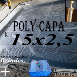 KIT Super Capa de Piscina Transparente 15x2,5 + 40el 20cm + 40pf + 3 Bóia